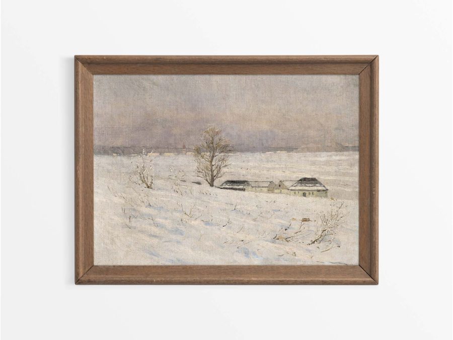 Farm in Winter III Vintage Art Print