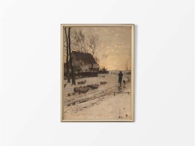 Farm in Winter IV Vintage Art Print