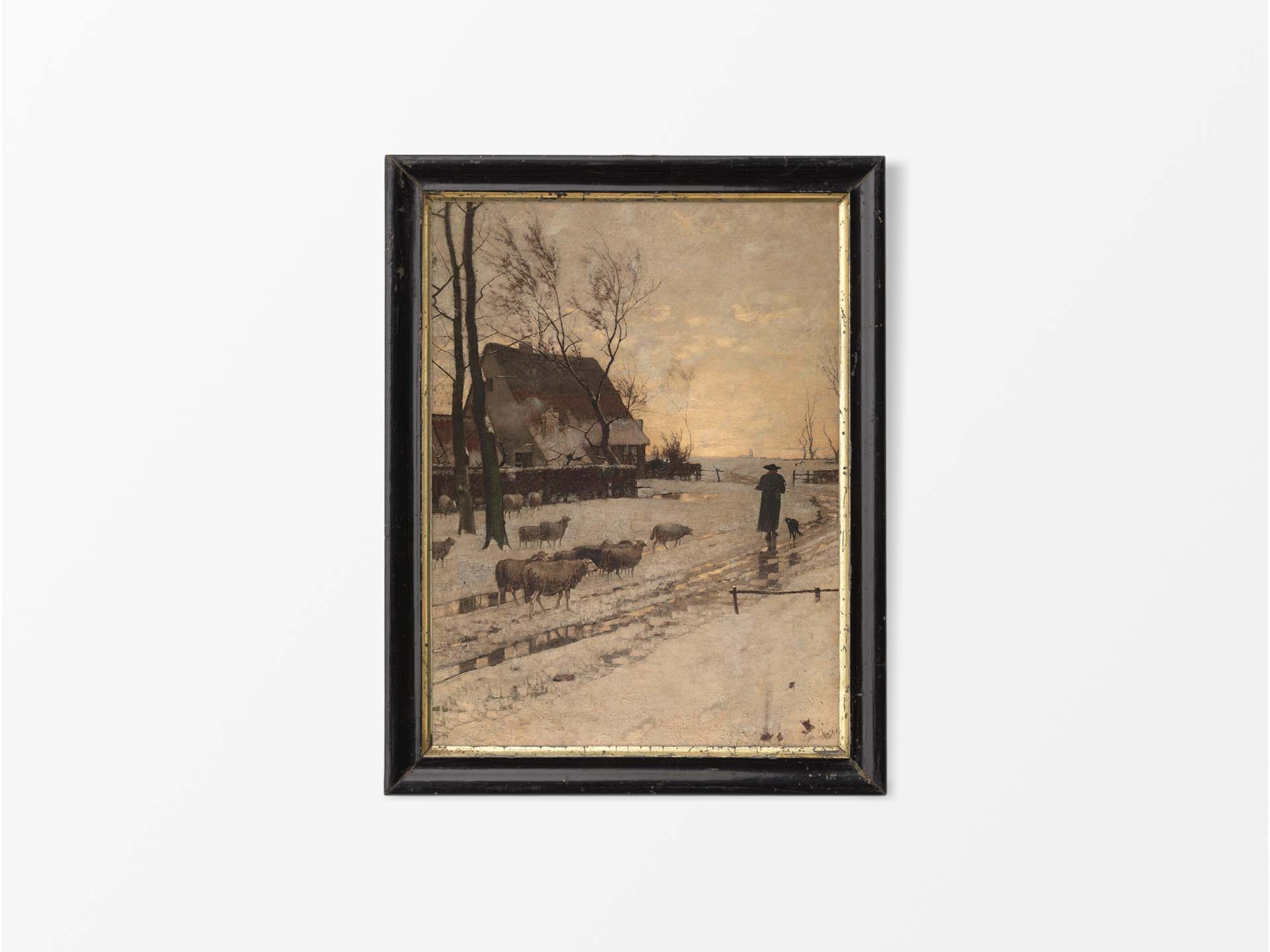Farm in Winter IV Vintage Art Print