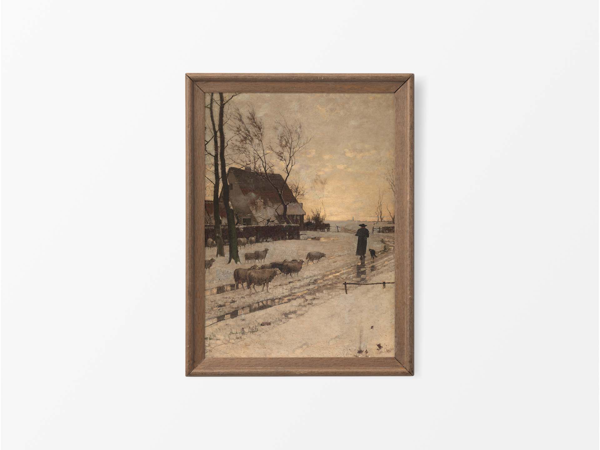 Farm in Winter IV Vintage Art Print