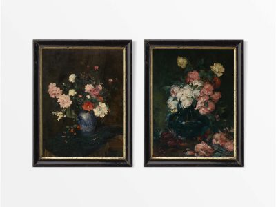 Floral Still Life (Set of Two) Vintage Art Prints