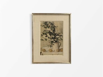 Flowers & Lemons Vintage Art Print
