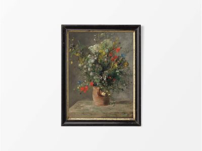 Flowers in a Vase Vintage Art Print