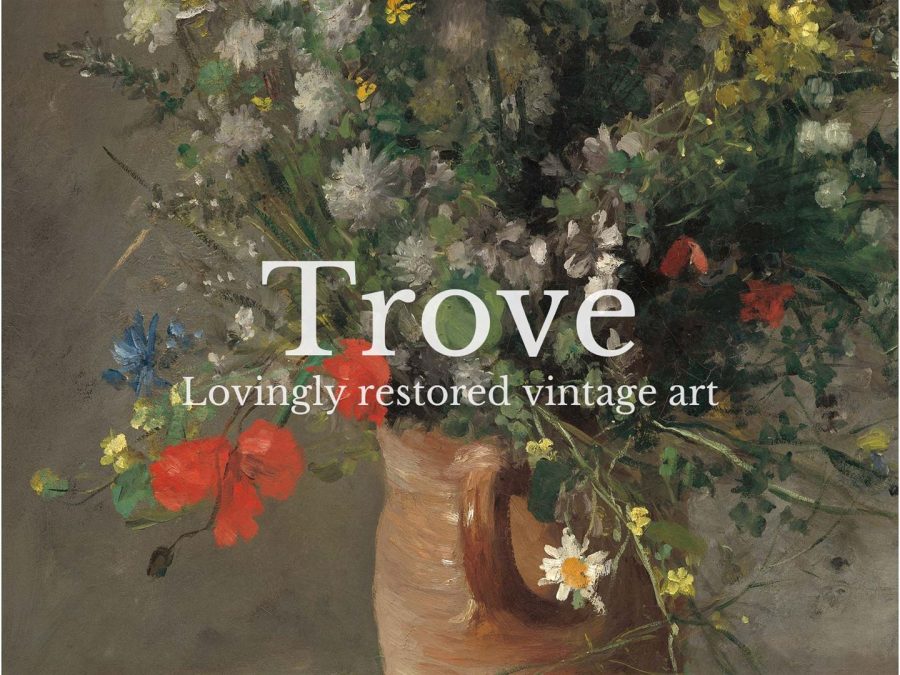 Flowers in a Vase Vintage Art Print