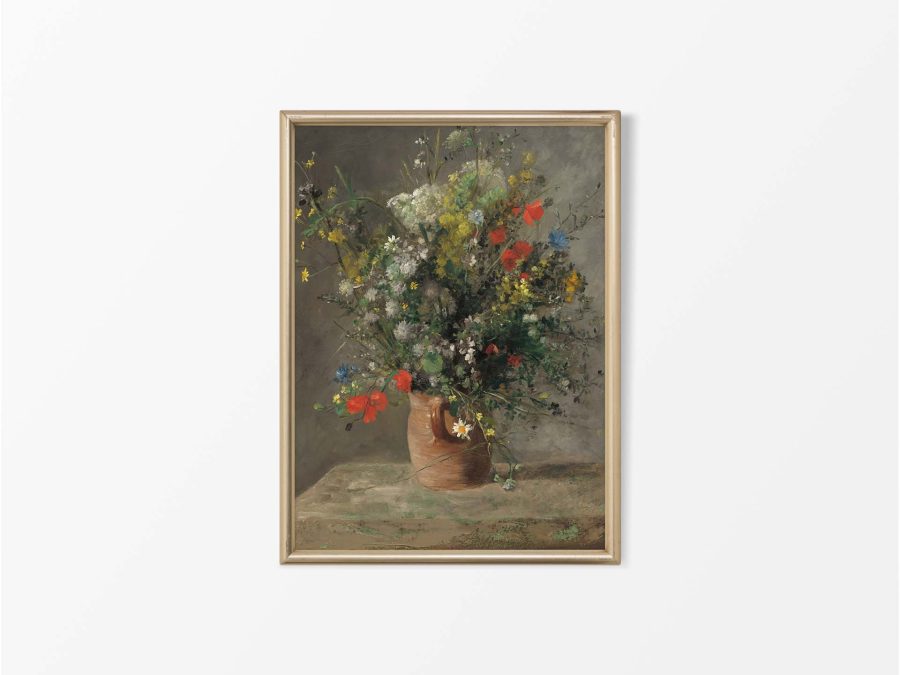 Flowers in a Vase Vintage Art Print