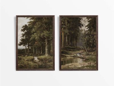 Forest Stream (Set of Two) Vintage Art Prints