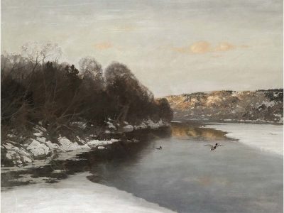 Frozen River Vintage Art Print