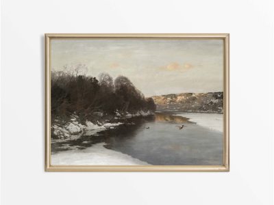Frozen River Vintage Art Print