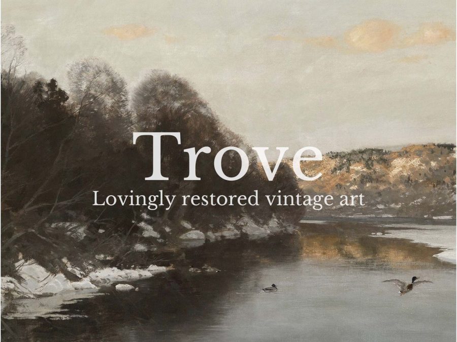 Frozen River Vintage Art Print