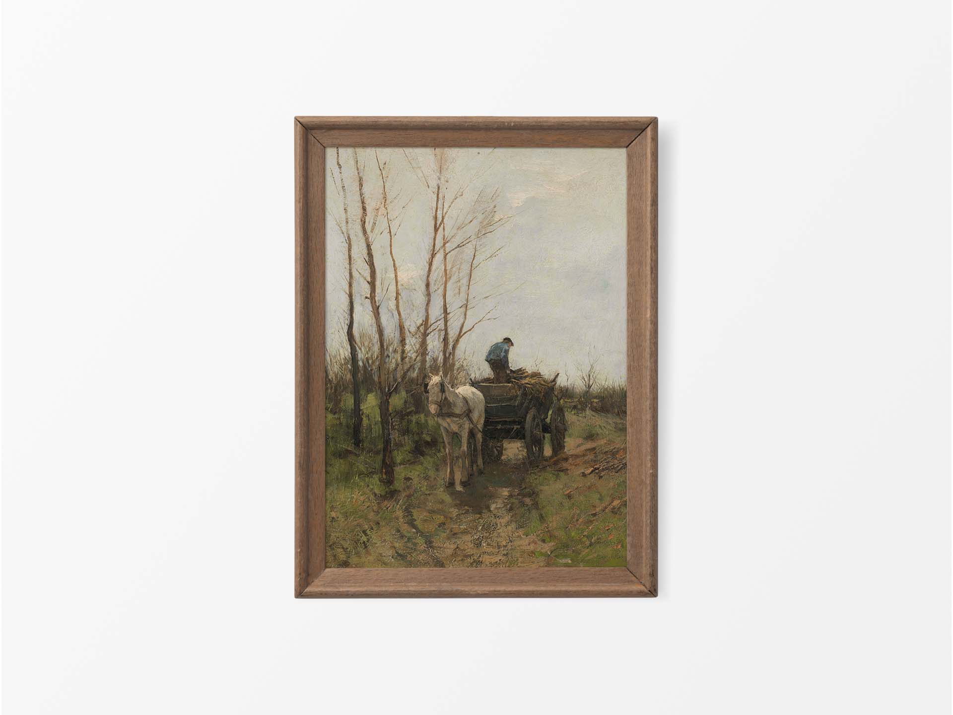 Gathering Wood II Vintage Art Print