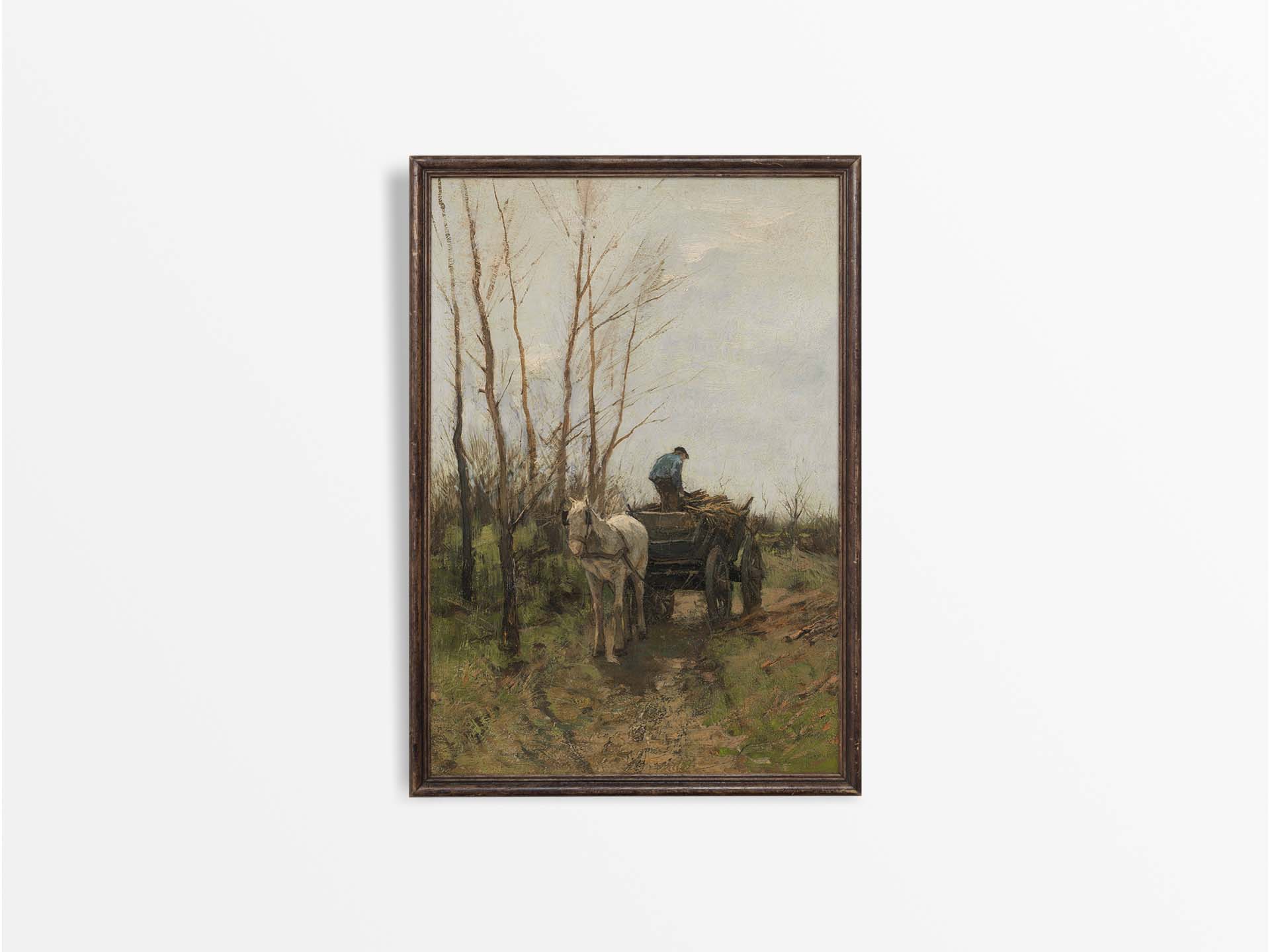 Gathering Wood II Vintage Art Print