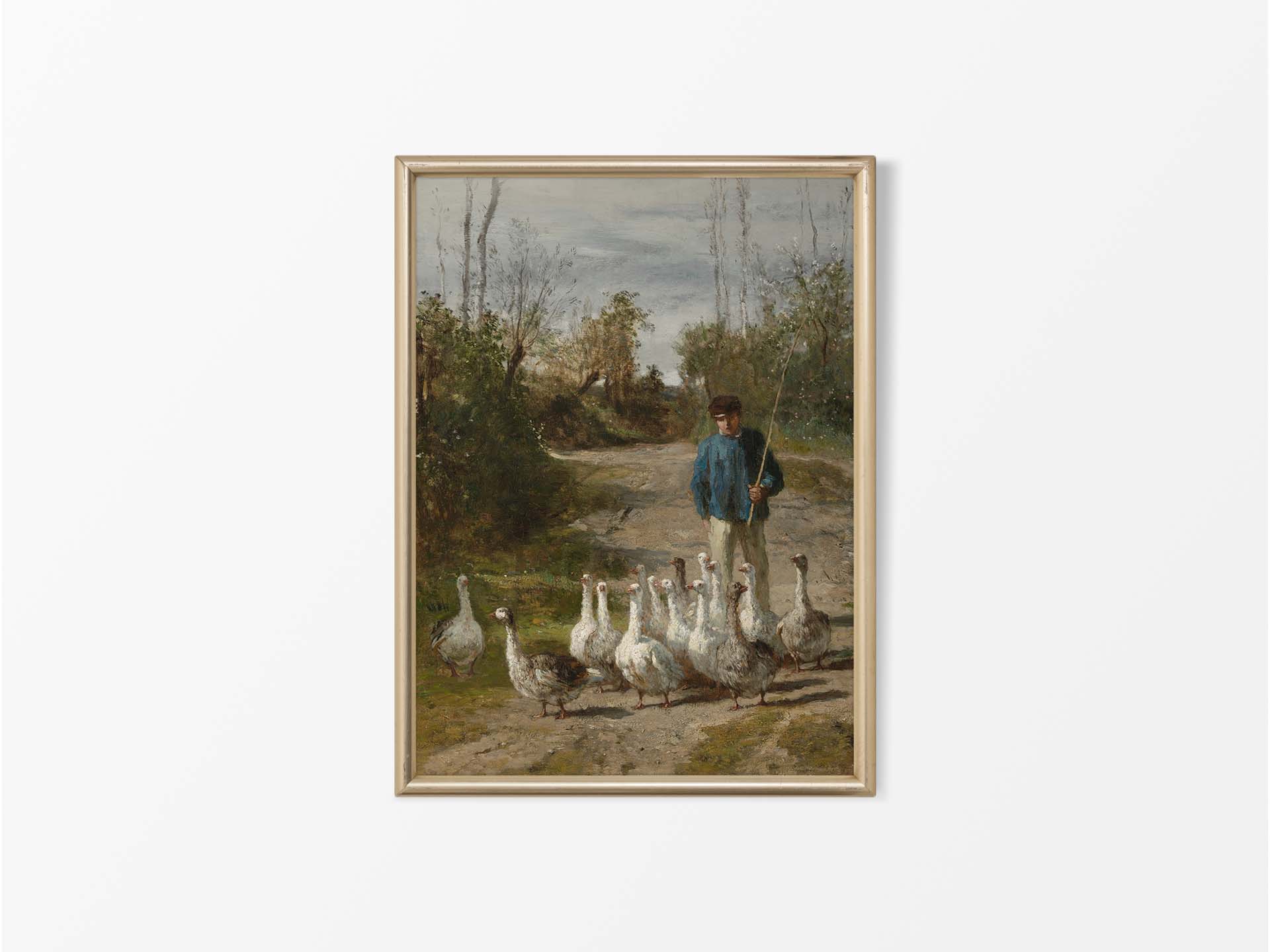 Geese II Vintage Art Print