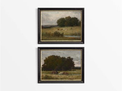 Grazing (Set of Two) Vintage Art Prints