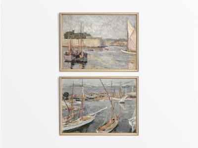 Harbour (Set of Two) Vintage Art Prints