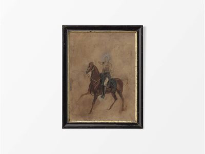 Horse & Rider III Vintage Art Print