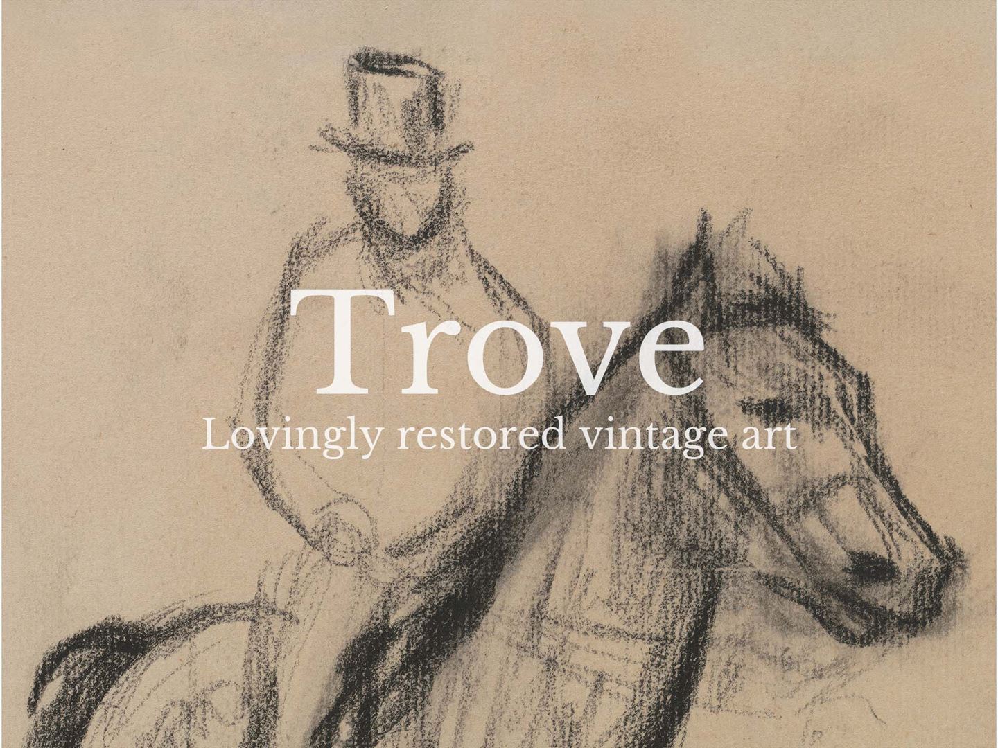 Horse & Rider Vintage Art Print