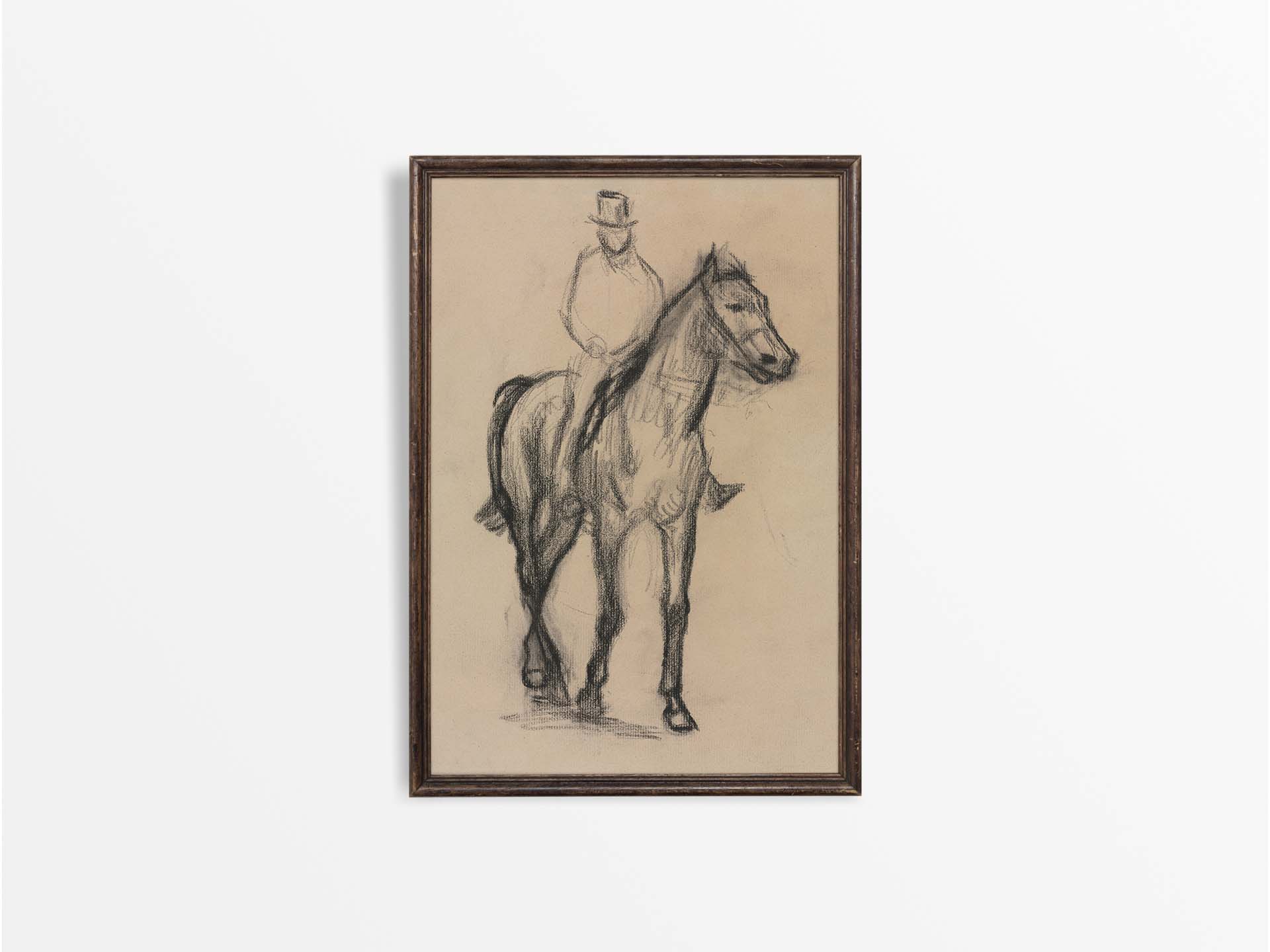 Horse & Rider Vintage Art Print