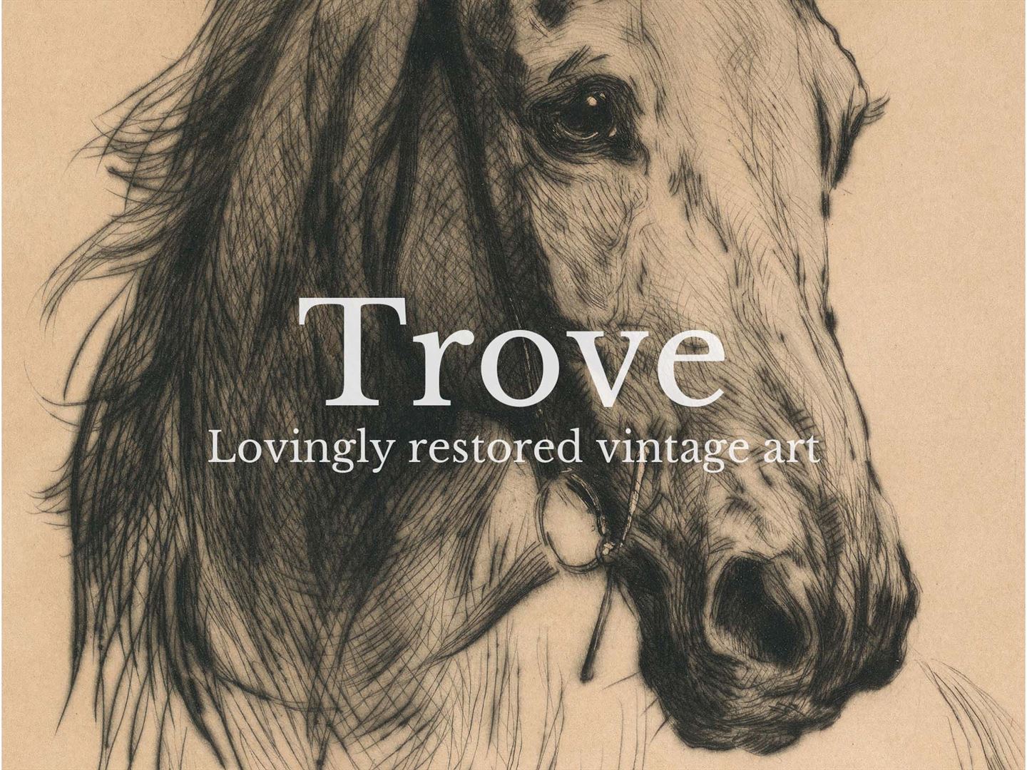 Horse Sketch Vintage Art Print