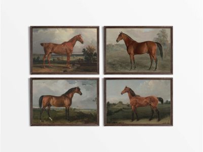 Horses II (Set of Four) Vintage Art Prints