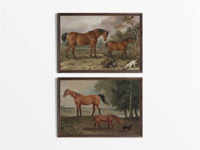 Horses II (Set of Two) Vintage Art Prints