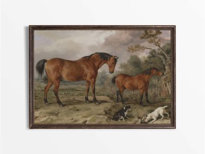 Horses II Vintage Art Print