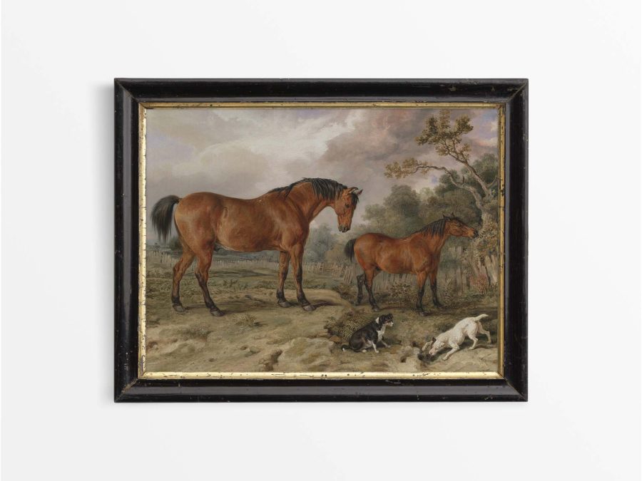 Horses II Vintage Art Print