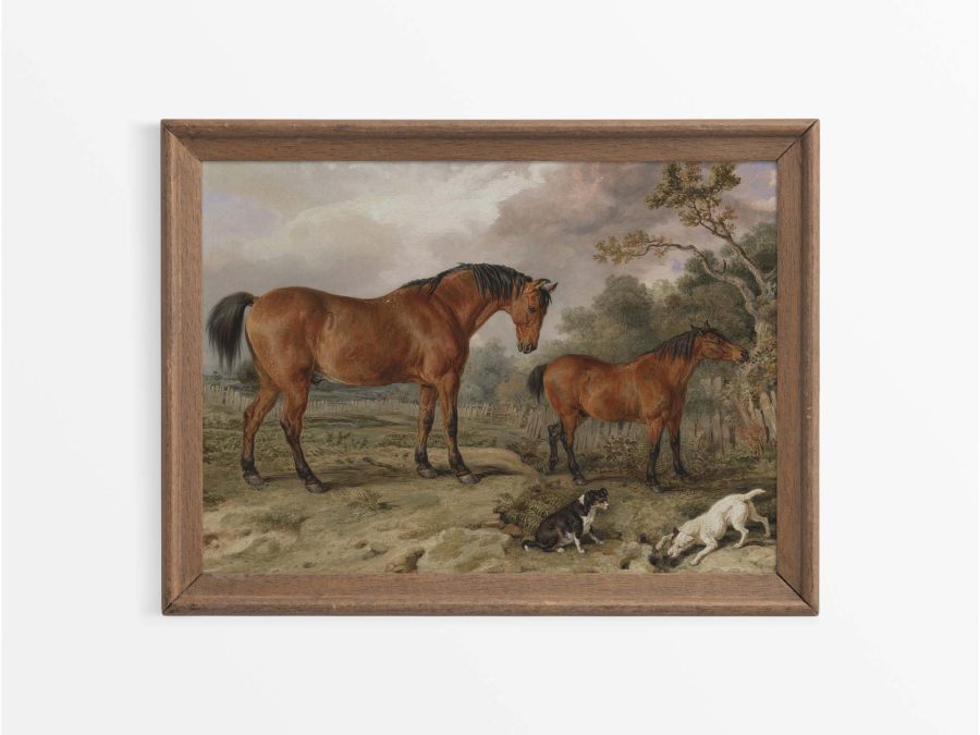 Horses II Vintage Art Print