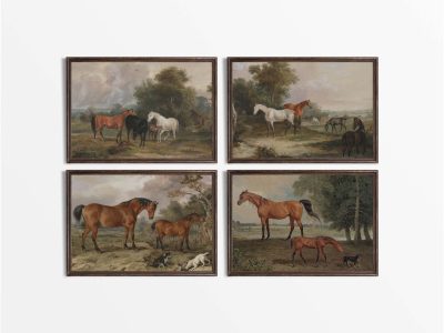 Horses (Set of Four) Vintage Art Prints