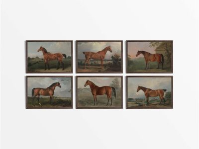 Horses (Set of Six) Vintage Art Prints