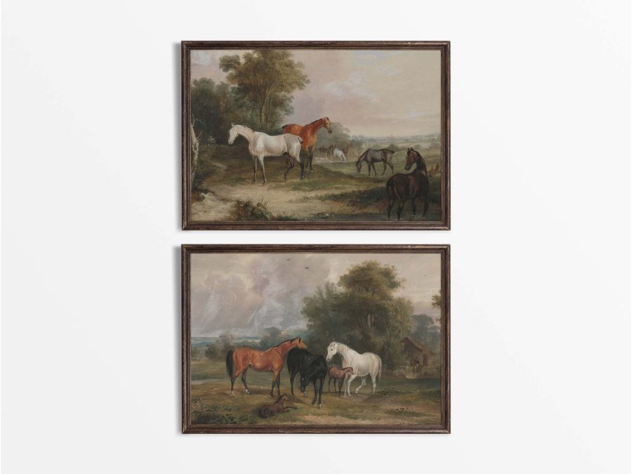 Horses (Set of Two) Vintage Art Prints