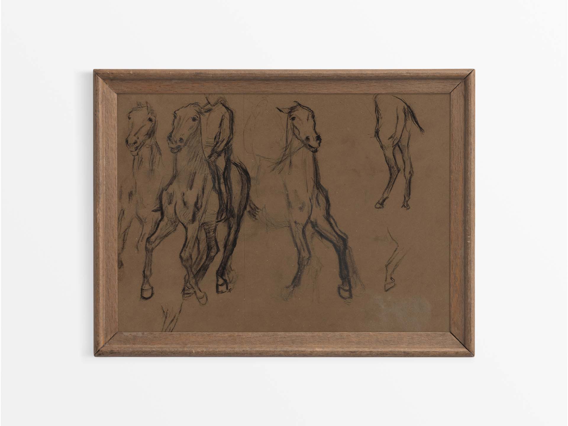 Horses Sketch Vintage Art Print
