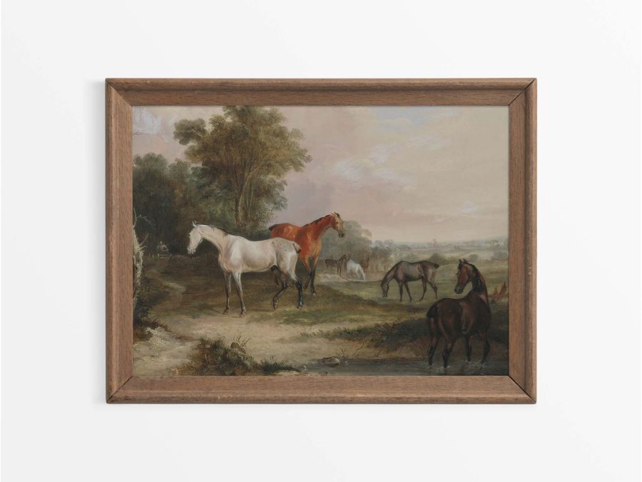 Horses Vintage Art Print