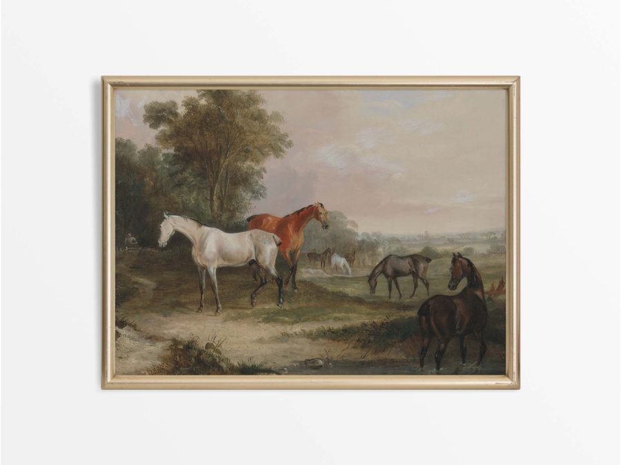 Horses Vintage Art Print