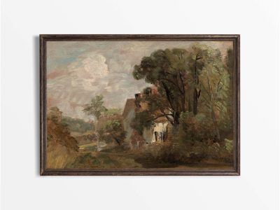 House in Autumn Vintage Art Print