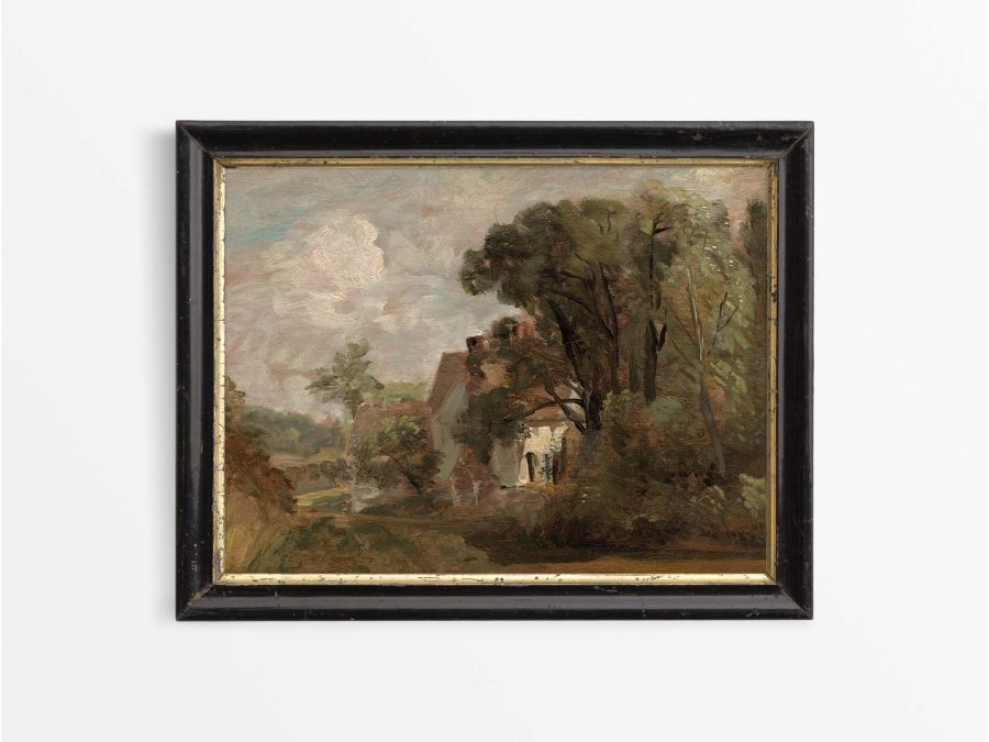 House in Autumn Vintage Art Print