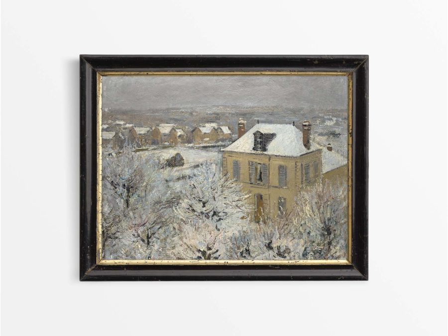 House in Winter III Vintage Art Print