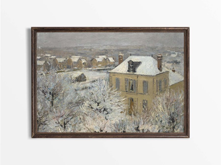 House in Winter III Vintage Art Print