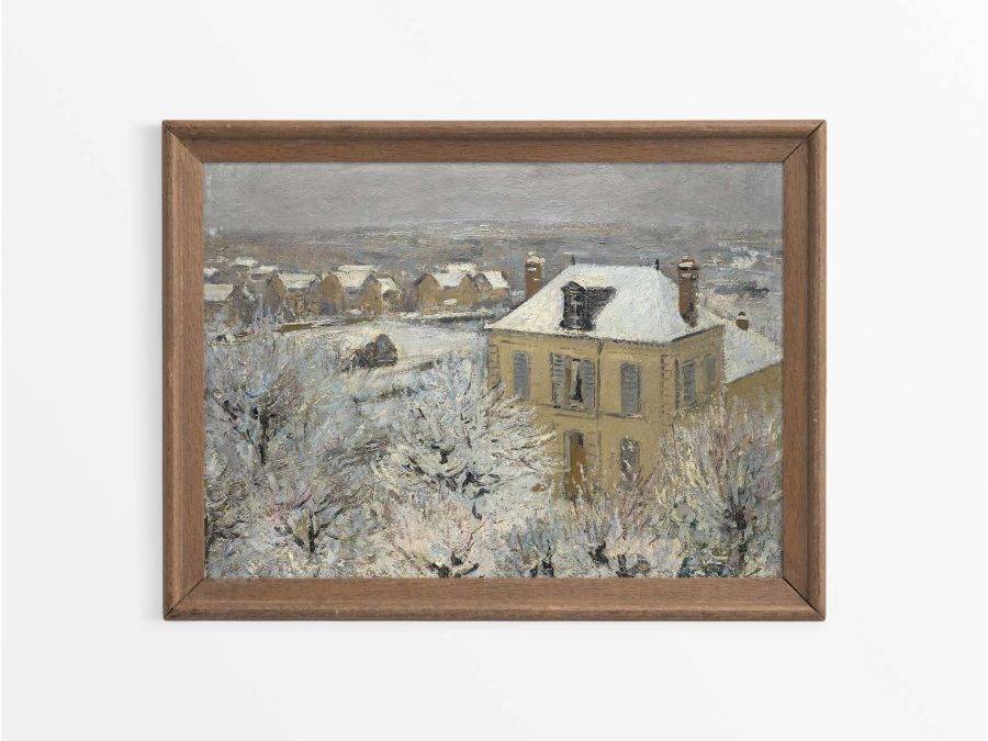 House in Winter III Vintage Art Print