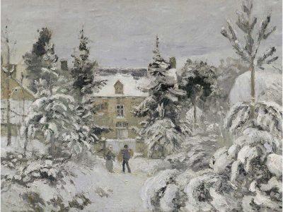 House in Winter Vintage Art Print