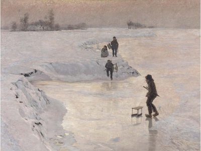 Ice Skaters IV Vintage Art Print