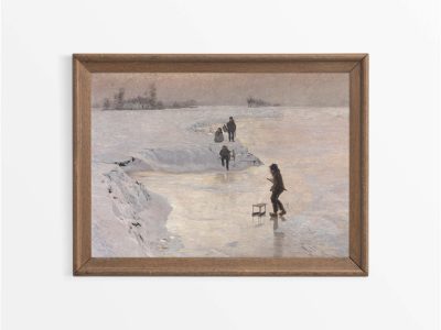 Ice Skaters IV Vintage Art Print