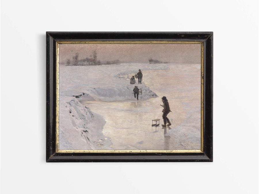 Ice Skaters IV Vintage Art Print