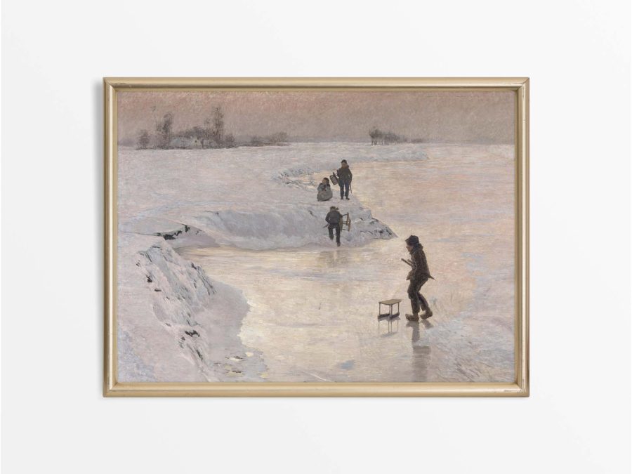 Ice Skaters IV Vintage Art Print