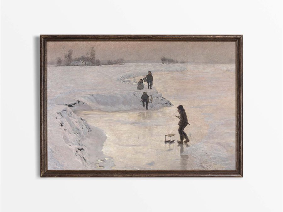 Ice Skaters IV Vintage Art Print