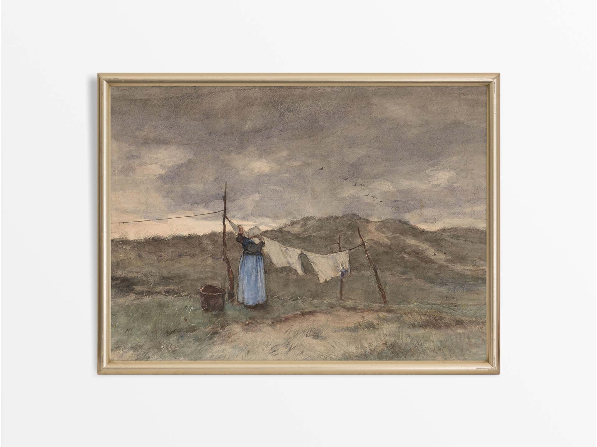 Laundry V Vintage Art Print