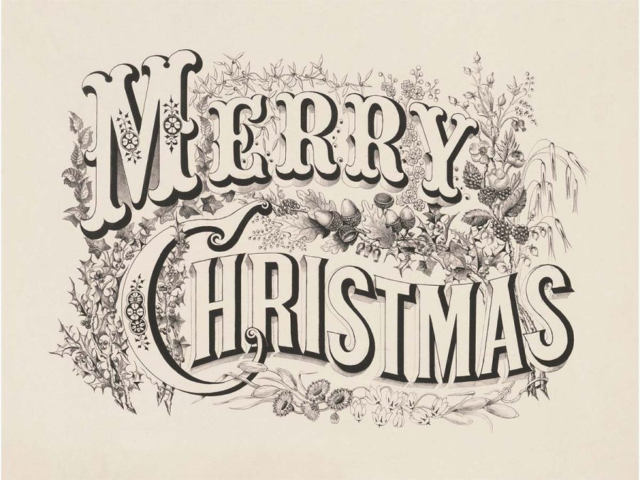 Merry Christmas Vintage Art Print