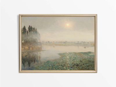 Mist on the River Vintage Art Print