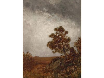 Moody Autumn Landscape Vintage Art Print