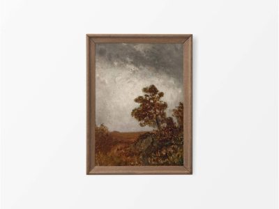Moody Autumn Landscape Vintage Art Print