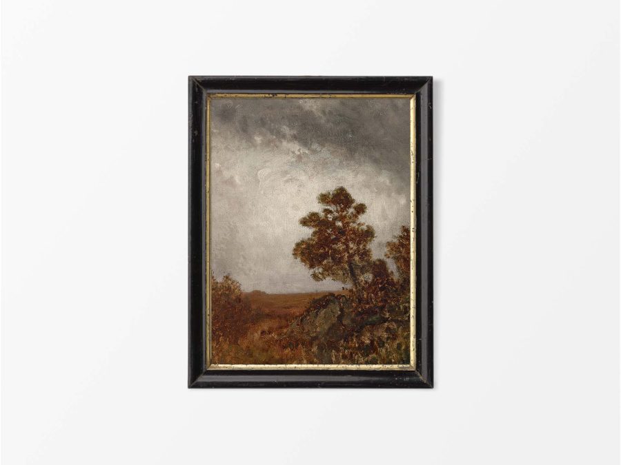 Moody Autumn Landscape Vintage Art Print
